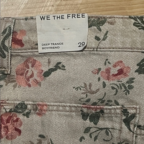 Free People Deep Trance Boyfriend Wallpaper Floral Jeans size 29 New with Tags - Picture 6 of 9